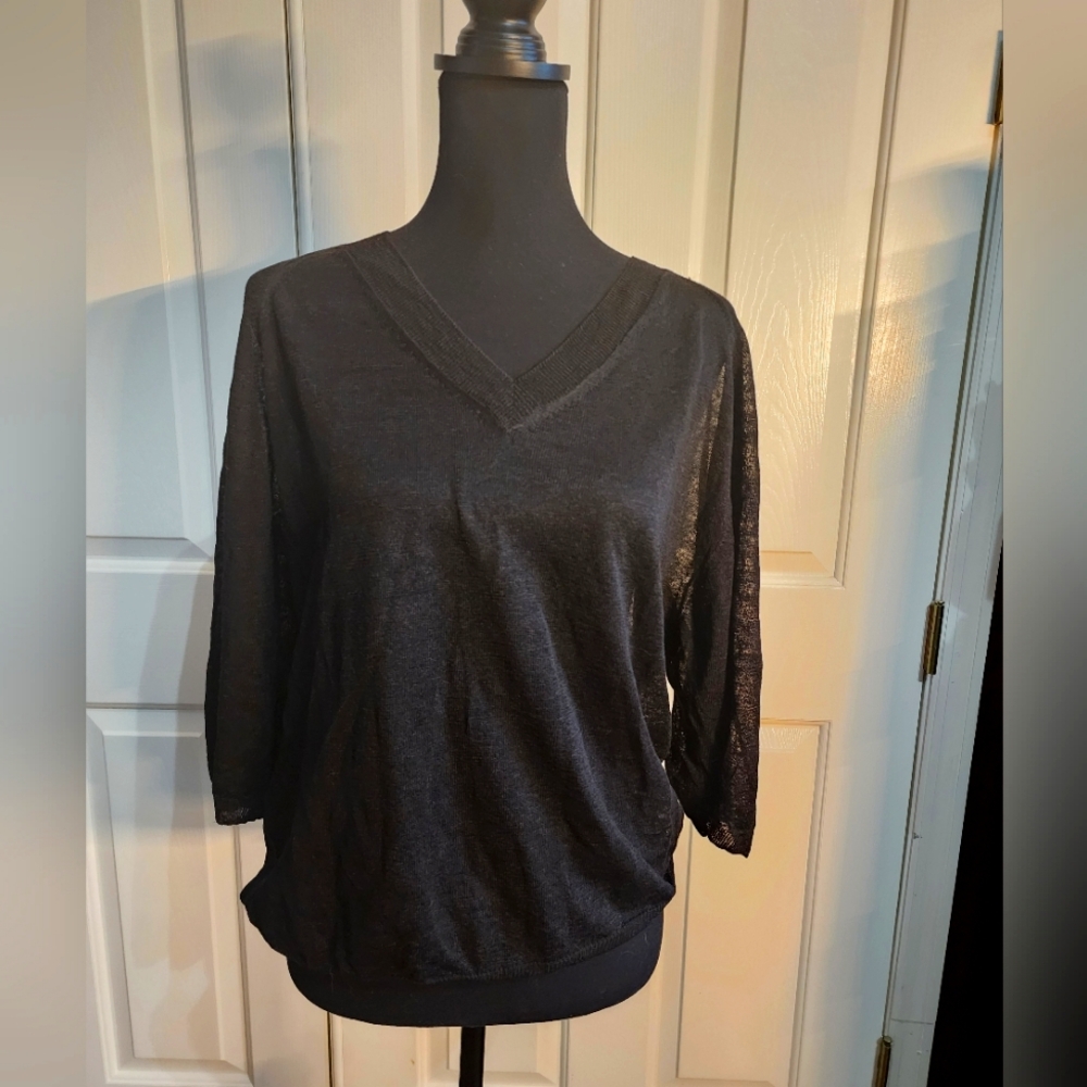 Stefanel v-neck Top - black